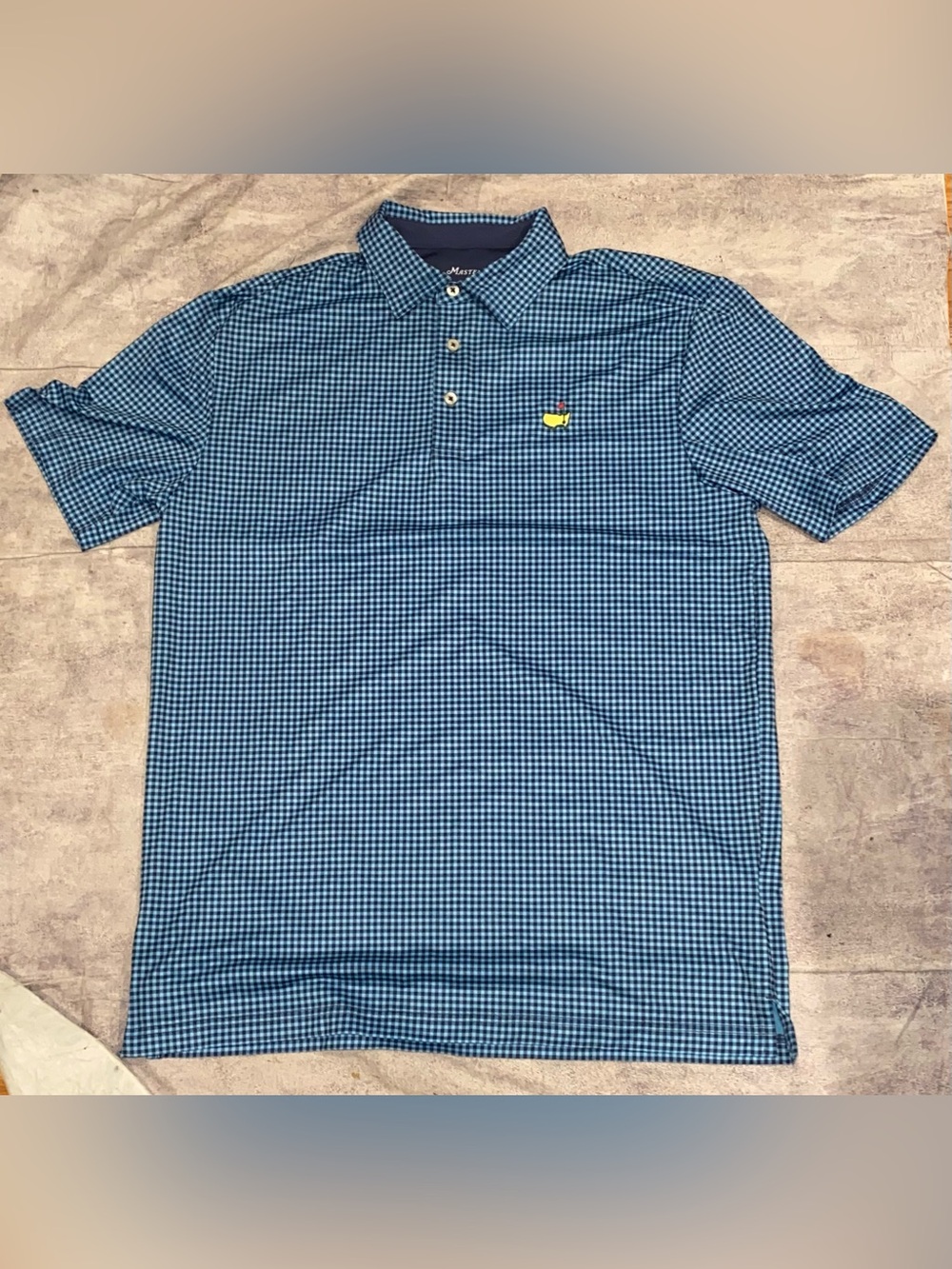 Masters Tech Short Sleeve Polo Shirt Logo Check M Performance Moisture Wicking